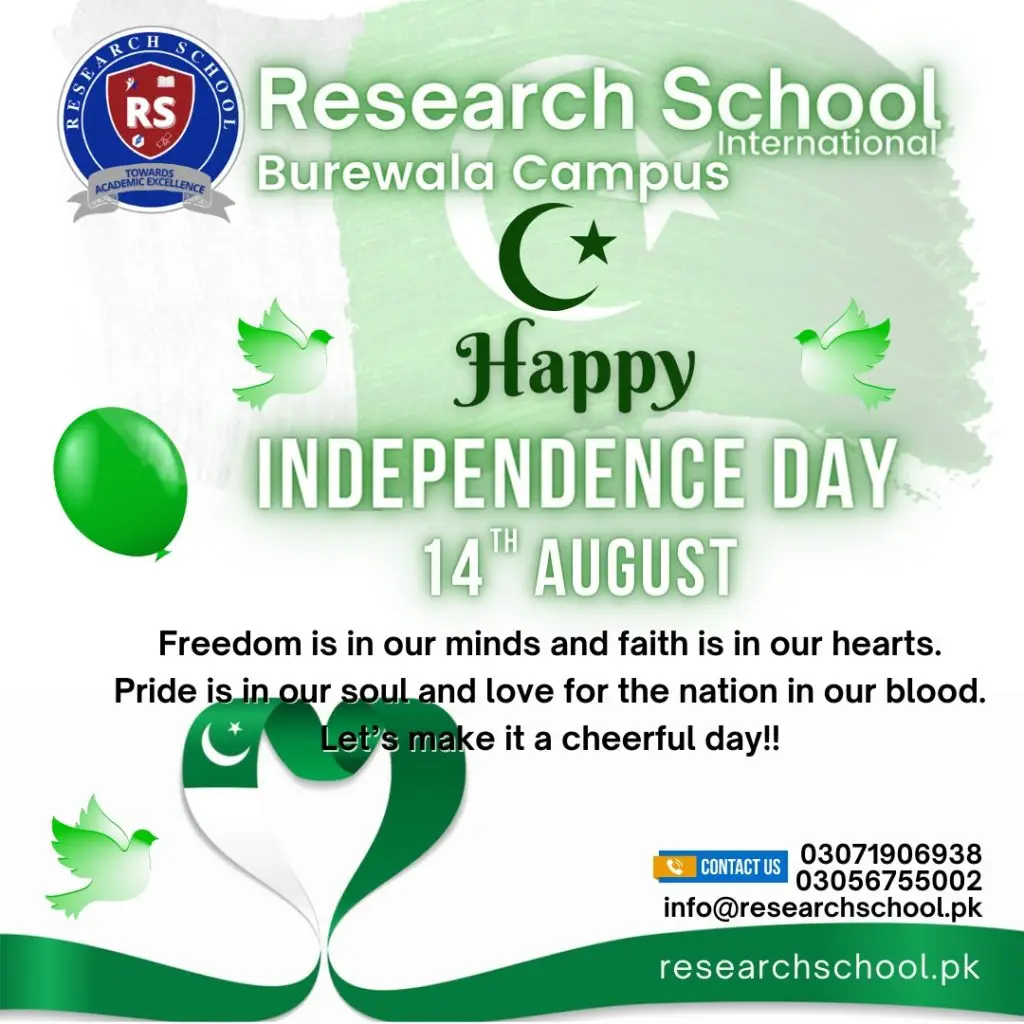 Happy Independence Day 2022 Happy Independence Day From Research School International Burewala Campus