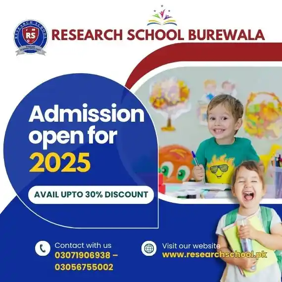 Admission Open Notice With Special Offer at Research School Burewala